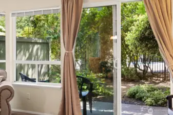The pool is just steps from your back door and patio.