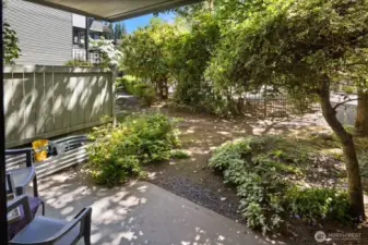 The private patio is just steps from the pool, if you want to take a refreshing dip!