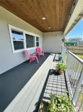 Large covered back deck