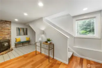Lower level w/ fireplace.