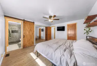 Several closets and a 3/4 bath ensuite