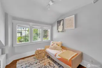 Smaller room can be office or potentially add another bathroom.