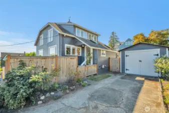 Detached garage and off street parking