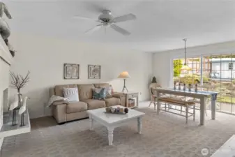 Back side living room & dining off of the kitchen