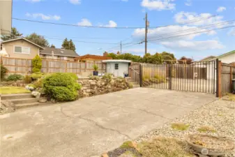 Gated driveway and backyard - off of a quiet alley.