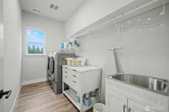 Spacious laundry room.