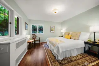 Easily accommodates a king sized bed.