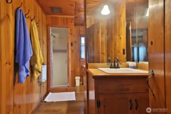 3/4  bath on the main level.