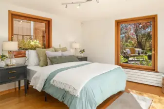 Bedroom #3 on Lower Level w Views of the Gardens