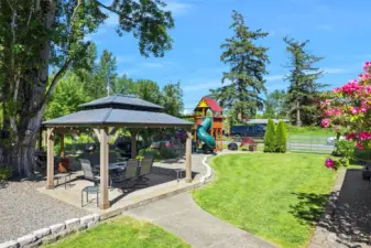 ~Gazebo ready for entertaining & Big Toy graveled Play Area~