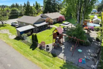 ~Aerial Corner View of all kinds of entertainment from the Big Toy with Play Area to the Stand Alone Pool~