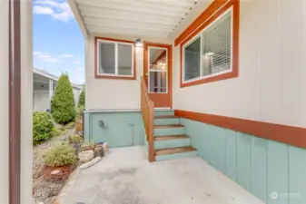 Front Entrance to enclosed Porch