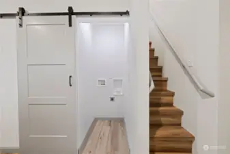 laundry closet, stairs to crows nest