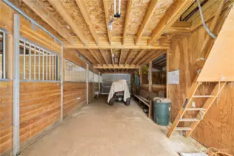 3 - stalls with glider doors and tack room