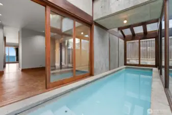 Newly refinished indoor lap pool, ready for year-round enjoyment