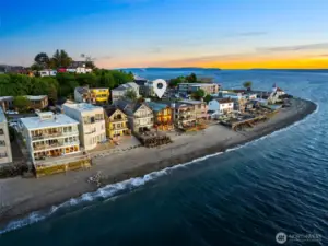 Prime waterfront location on coveted Alki Avenue stretch.