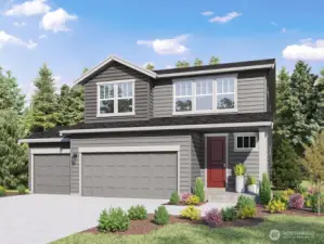 Ballard Plan Marketing Rendering - Depictions of homes or other features are artist conceptions. Hardscape, landscape, and other items shown may be decorator suggestions that are not included in the purchase price and availability may vary. No view is promised. Views may also be altered by subsequent development, construction and tree growth and landscaping.