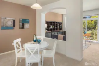 Dining area flows easily to the living room.
