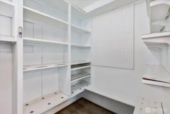 Spacious walk-in pantry.