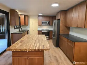Remodeled Kitchen with Walnut Cabinetry