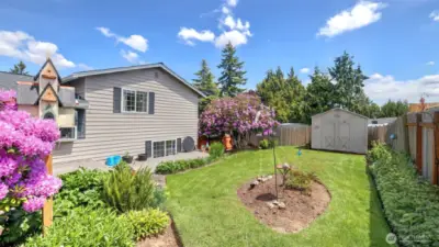 This shed offers lots of extra storage space!