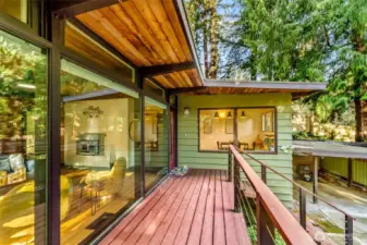 This beautiful Burrows home boasts an updated deck that beautifully complements the home’s original style.