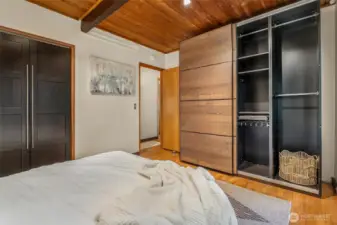 The largest of the 4 bedrooms has a wall of closet space.