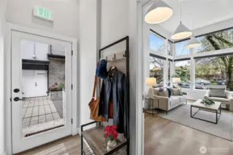 Entrance into the Townhouse and Back Entrance into the Loft.