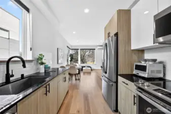 Nine Foot Ceilings and Large Windows.