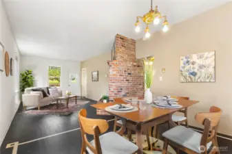 Dining room looking into living room