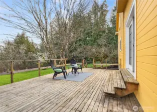 Private back deck and yard