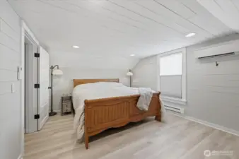 Bedroom 2 on the upper level with mini split.