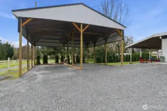 Pole barn for more covered space to store your RV, cars, ATV's or other sporting goods.