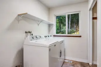 Laundry room/mud room on main floor.