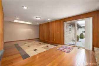 Dining Room/Flex Room with gas fireplace and slider to back patio