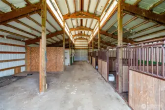 Interior of the barn