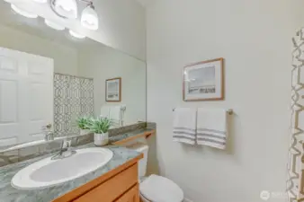 The hallway bath has tub if you like to have a good soak.