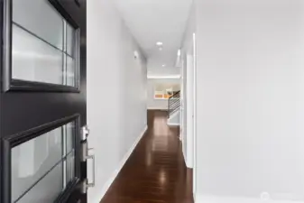 Entrance with adjacent sitting area to the right!