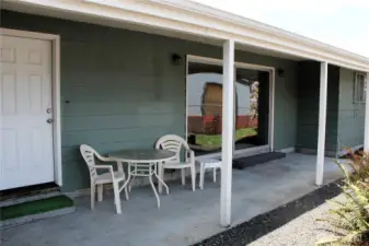 Adorable covered patio area.