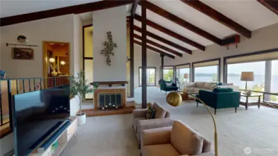 Another view of Family Room with sunken TV area