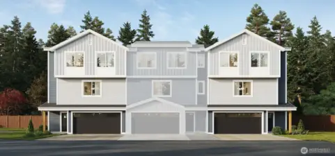 IMAGE IS A RENDERING Photographs are for illustrative purposes only. Features, finishes, interior/exterior colors, landscaping and floorplan shown may vary from actual homes built.