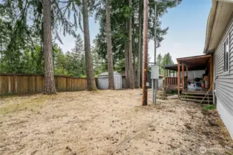 Fully fenced backyard