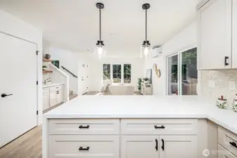 Kitchen cabinets have been carefully chosen to reflect the theme of this special unit.