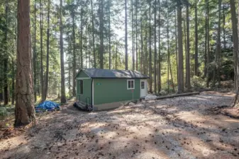 Welcome to 142 E Henni Rd in Oak Harbor. It's a 2+ acres vacant lot with a 23x14 partially finished "cabin" in the middle.