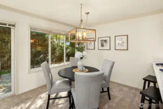 Generous dining room
