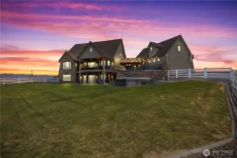 Large backyard with views twilight