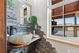 Main level half bathroom