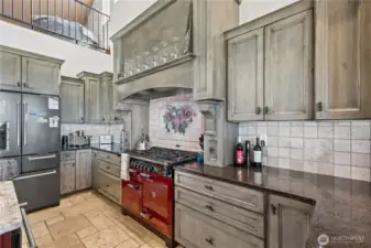 KitchenAid appliances and an AGA dual-fuel European 3 oven range