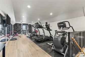 Finished bonus space or gym above garage