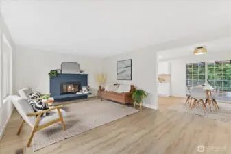 Easy floorplan on main floor with kitchen and deck access.